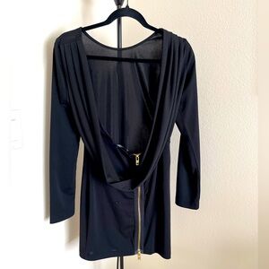 Foreign Exchange - Sexy open back mini dress with back drape (black, size small)